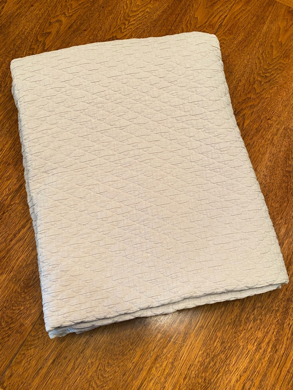 West Elm Luxury Quilted Duvet Cover in Light Gray Organic Cotton Full or Twin XL